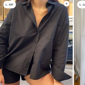 Djerf Avenue Black Button Down Shirt